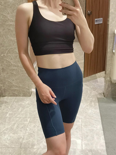 四分裤8寸短裤瑜伽裤裸感健身服紧身运动露露同源代工厂柬埔寨原