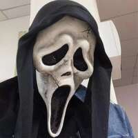 Halloween Horror Black Robe Death Skull Mask thumbnail 3