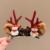 72#Pinecone Santa Red Horn Clip