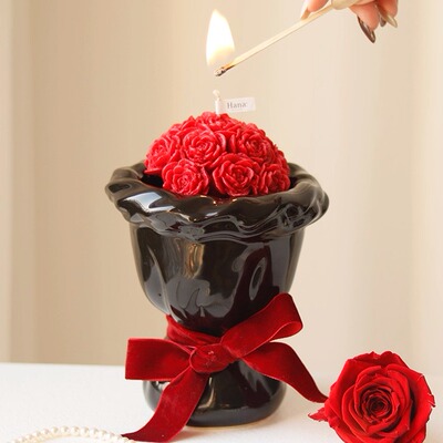 hana玫瑰香薰蜡烛礼盒卧室礼物