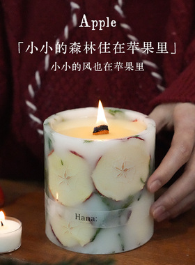 野苹果香薰蜡烛礼盒650g家用卧室内新年生日礼物女生闺蜜小众高级