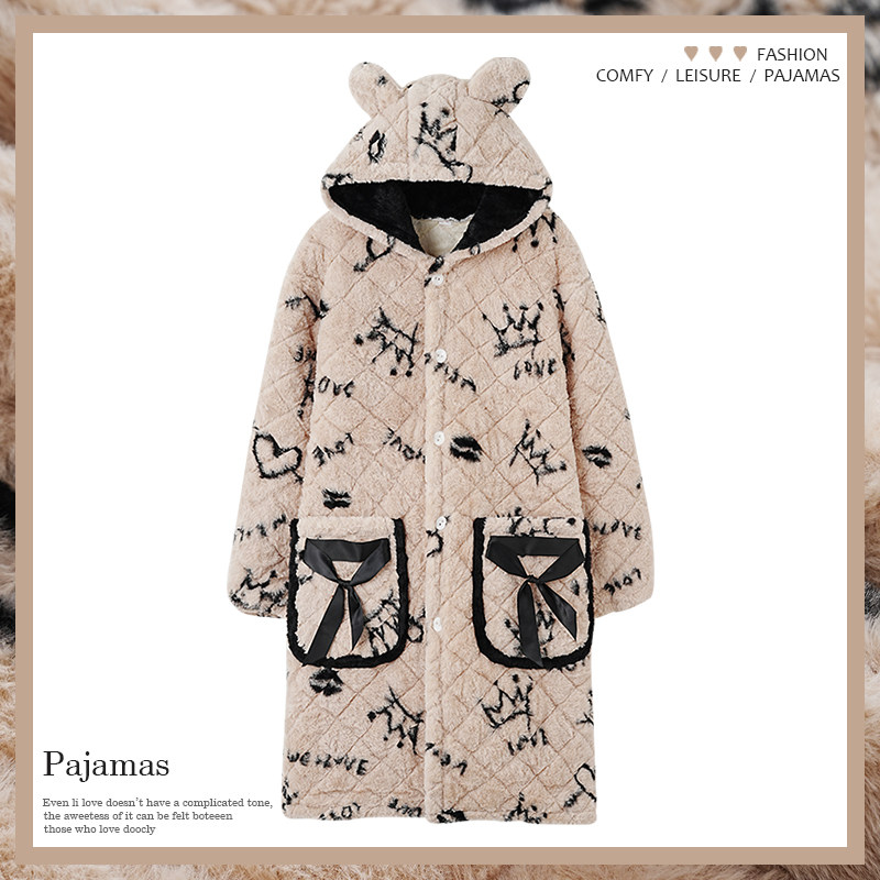 俞兆林睡袍冬加厚女冬季夹棉加绒保暖珊瑚绒罩衣可外穿洋气年轻款,女士内衣/男士内衣/家居服,睡袍/浴袍,淘宝优惠券,粉丝福利购,淘宝优惠卷