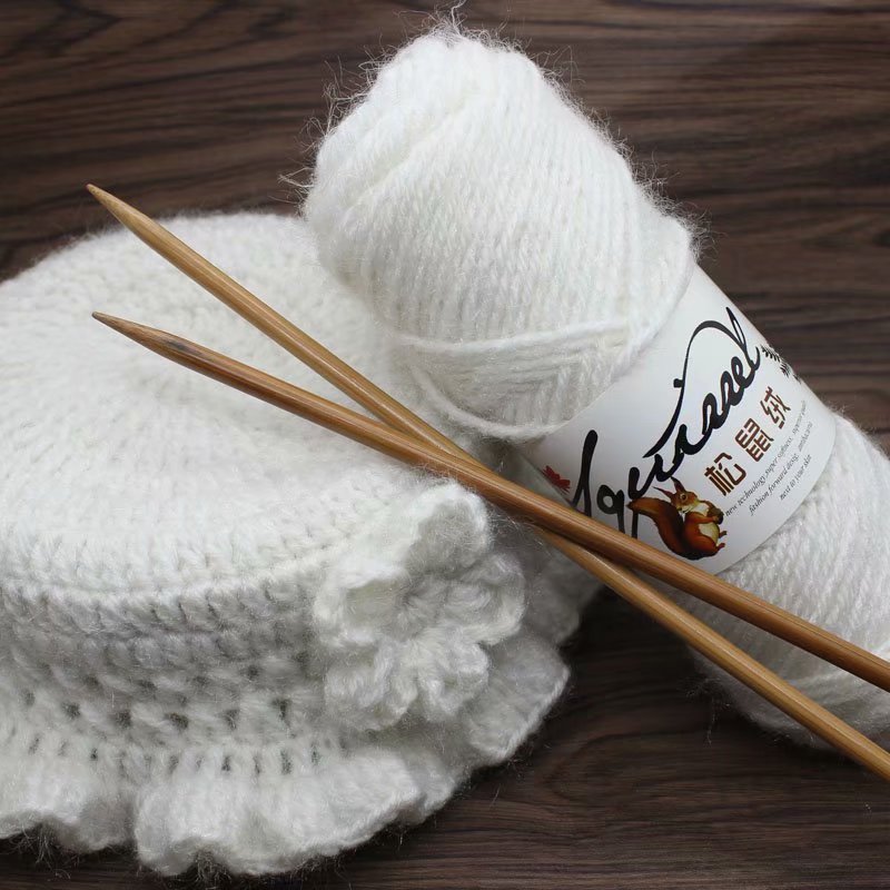 编织中粗围巾棒针彩色宝宝线