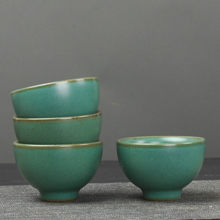 复古茶杯手绘青花品茗杯主人杯陶瓷茶具单杯泡茶杯 日式