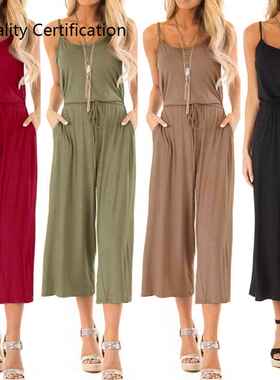 Beach Jumpsuit women set Overalls for women长腿连体裤