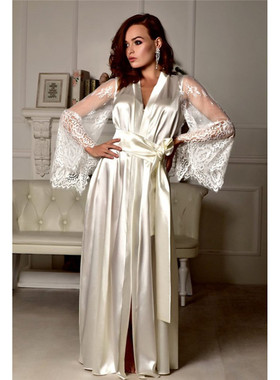 Robe Bath Robe Fashion Ankle Length Dressing Gown For Women