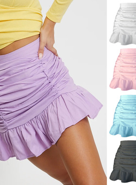 plussize short skirt women skirts pleated dress裙子女半身裙