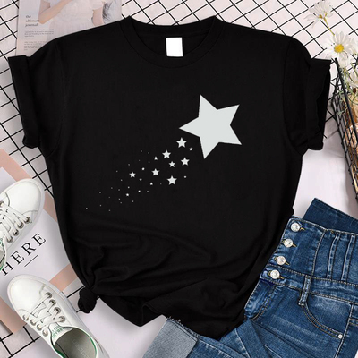 Printed casual comfortable schoolgirl half sleeve女学生半袖