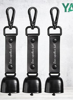 日本驱熊铃铛黑色pu挂扣熊铃户外露营徒步背包铃铛挂件金属牛铃铛