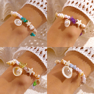 Seashell, Conch, Pebble Handmade Bracelet as Gift女手链饰品