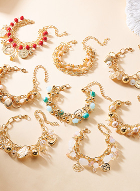 Cross-border imitation pearl crystal bracelet for women手链