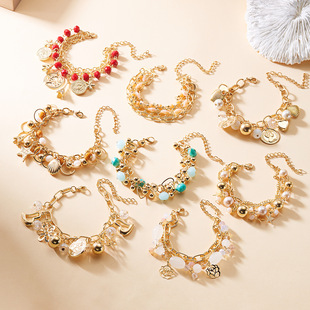 Cross-border imitation pearl crystal bracelet for women手链