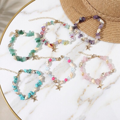 Summer bracelet Beach sea star shell bracelet for women手链