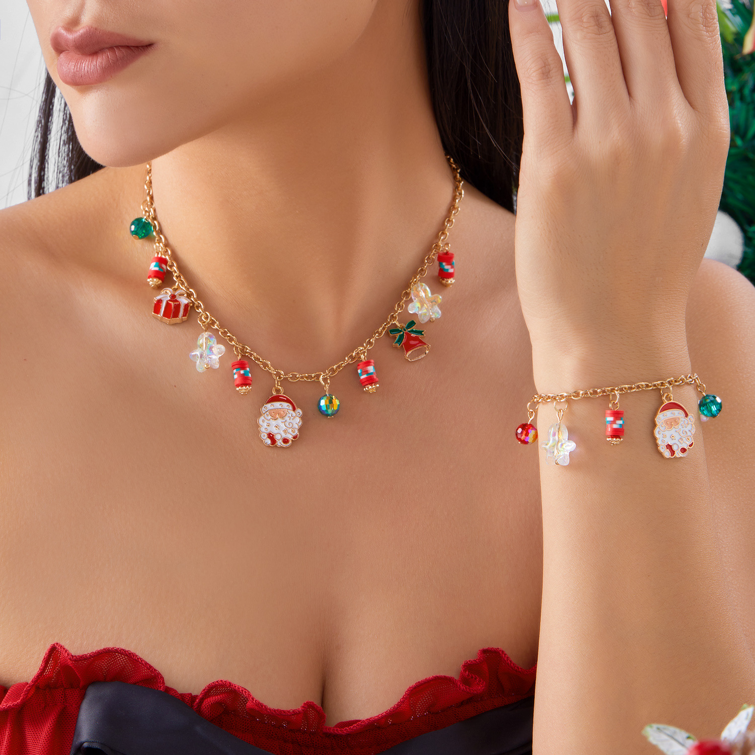 Christmas party accessories, women's bracelets and necklaces