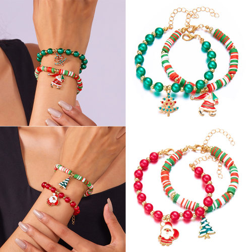 Christmas beaded bracelets are a couple's festival圣诞节手链