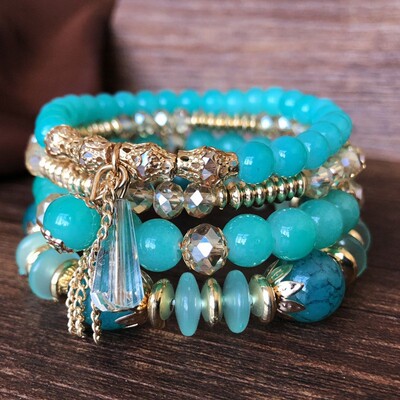 Bohemian crystal bracelet set of for ladies' jewelry组合手链