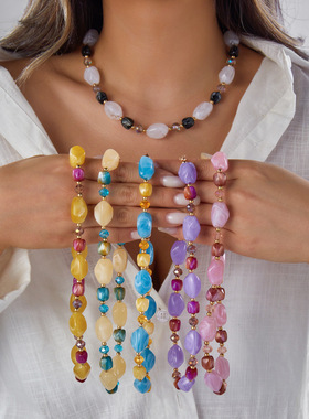 European American beaded necklaces beach casual accessories