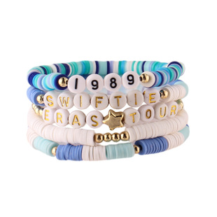 Lady, multi-layered beaded friendship letter bracelet女手链