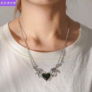 Ladies Fashion Hop Pendant Hip Heart Vintage Necklace Punk