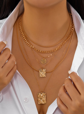 European and American trend necklace Cuban chain欧美潮流项链