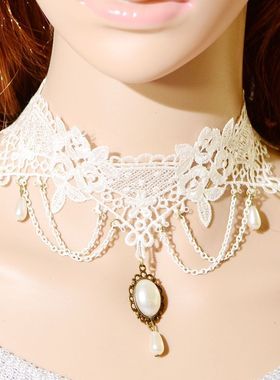 Exaggerated lace necklace for ladies' party accessories欧美