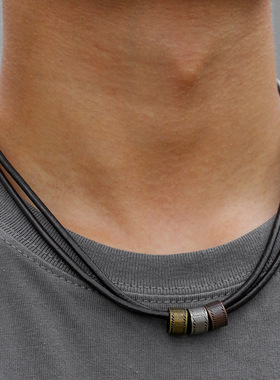Hip-hop leather knotted necklace for men's accessories男项链