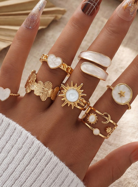 Cross-border teenage girl cartoon group ring gift跨境女戒指