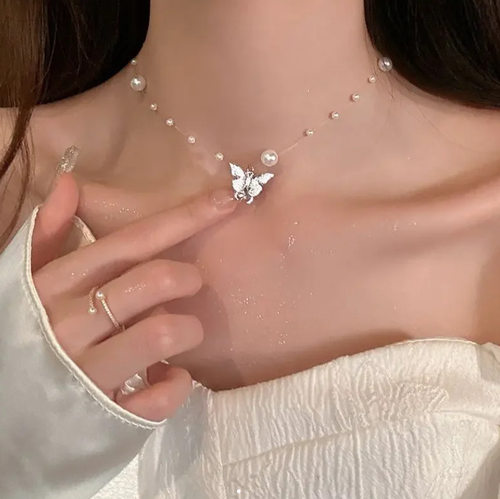 Cross-border imitation pearl charm collar chain跨境女士项链