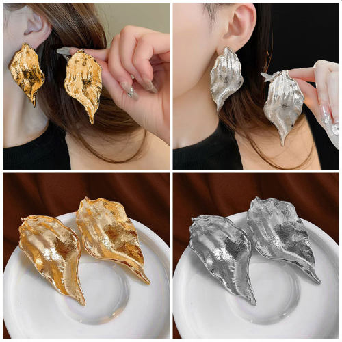 Cross-border tree leaf earrings are niche accessories女耳钉