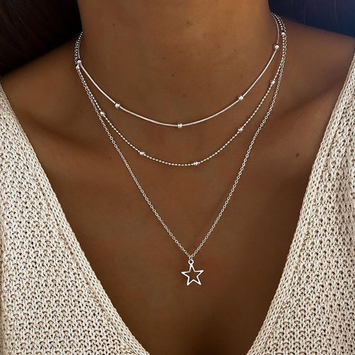 Cross-border Star Pendant Necklace Ancient Jade Jewelry项链