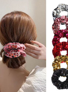 New square sequin stretch fabric hair band for women发圈女式