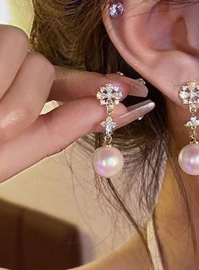 snowflake zircon earrings for women's design jewelry女士耳饰