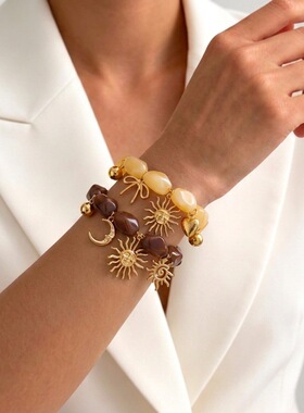 Bohemian-style sun pendant small accessory for women少女手链
