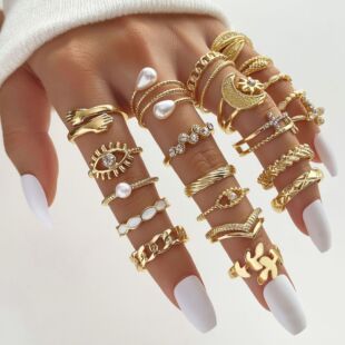 Cross-border combined ring Women's joint finger ring套装戒指
