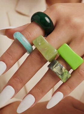 Cross-border ring set niche jewelry for young girls跨境戒指
