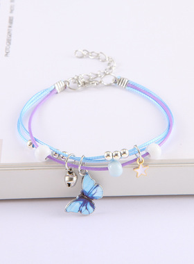 Handmade star alloy butterfly bracelet - couple's jewelry女