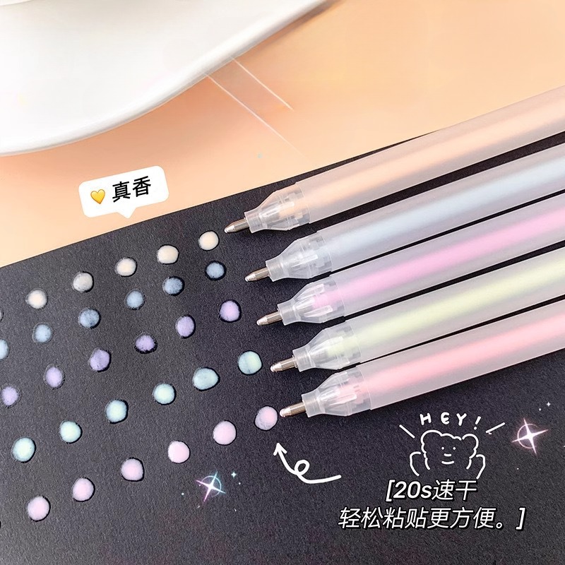 少女心笔形点胶笔手账专用胶水笔速乾无痕手工用大容量笔型点点胶