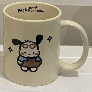 奶油企鹅小猫小狗陶瓷马克杯子ins风家用喝水杯子带盖子少女心礼
