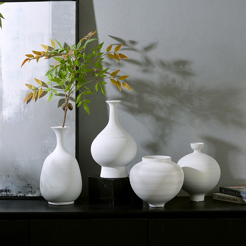 陶罐样板间摆件陶瓷极简