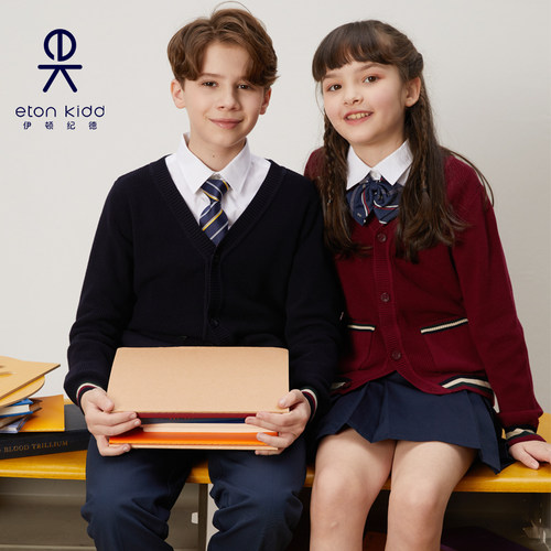 伊顿纪德无男女全棉毛衣开衫