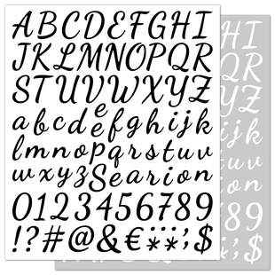 创意手写花体vinyl乙烯基26个字母数字diy毕业帽邮箱姓名组合字贴