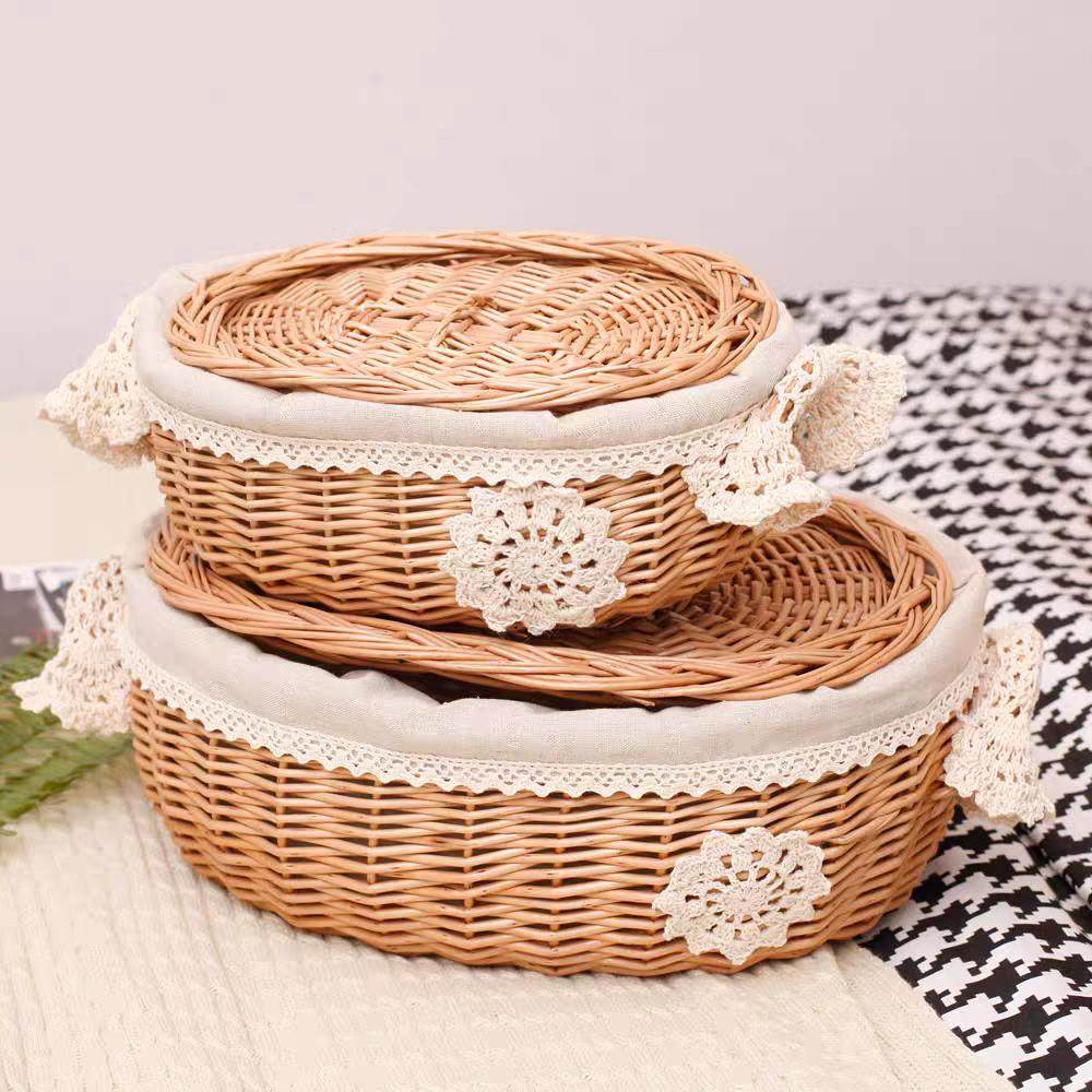 柳编收纳筐有盖藤编收纳篮大号储物篮创意置物篮桌面零食收纳盒,收纳整理,零食收纳筐,淘宝优惠券,粉丝福利购,淘宝优惠卷