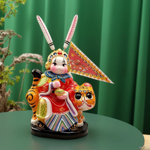 北京兔爷传统手工泥塑摆件