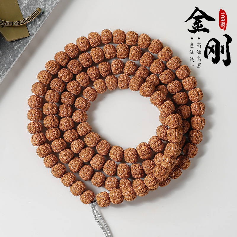 原籽树王爆肉108颗小金刚菩提子手串男盘玩佛珠念珠文玩菩提手链