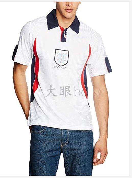 贝克汉姆英格超兰复古足球衣服1998 worldcup finals retro shirt