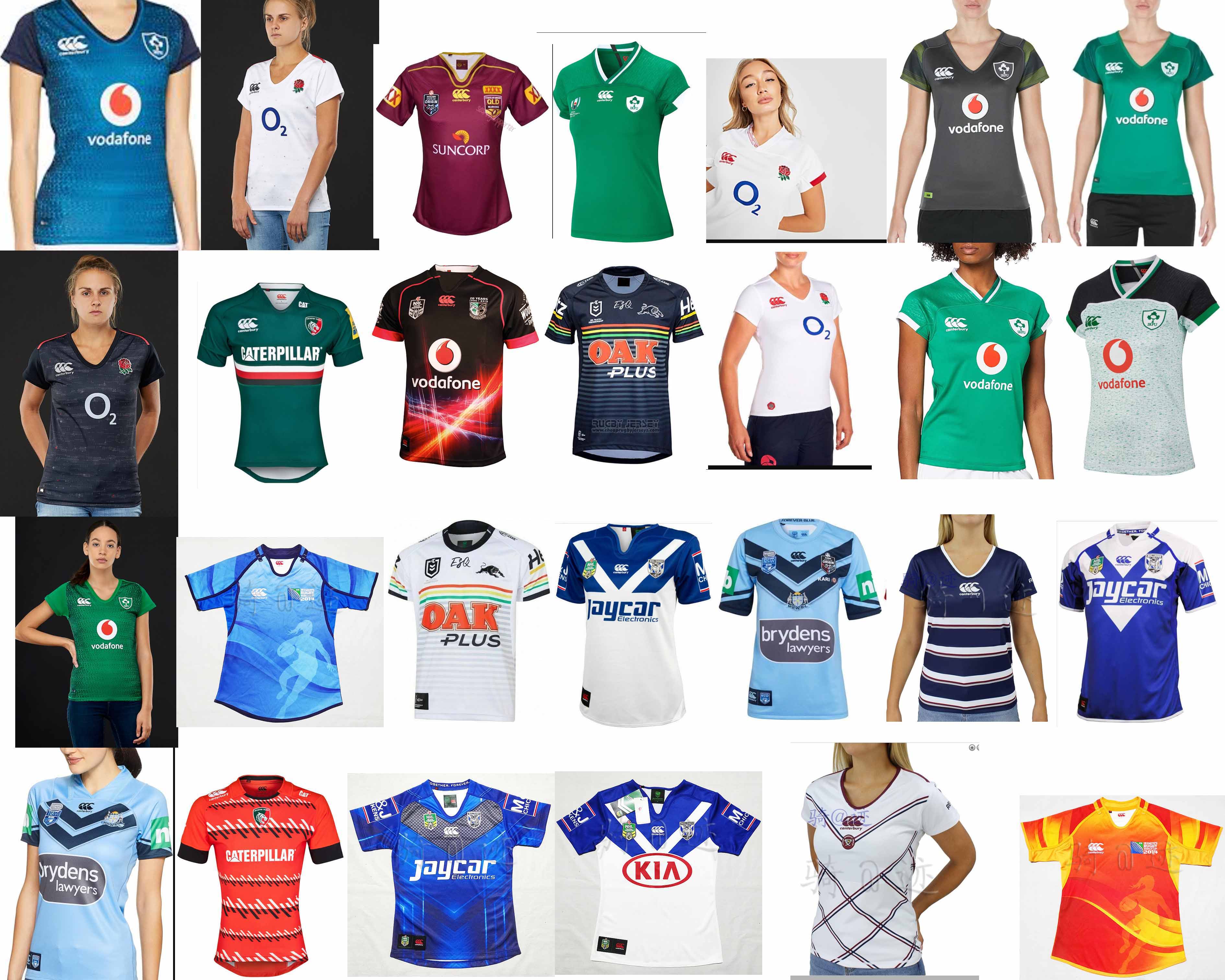 Women女款低胸RUGBY JERSEY橄榄球服CCC短袖加厚Orig