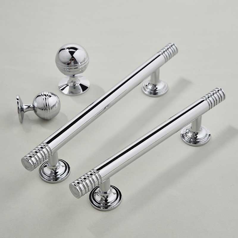 美式电镀黄铜柜门鞋柜拉手银色亮铬现代简约轻奢衣柜橱柜抽屉把手