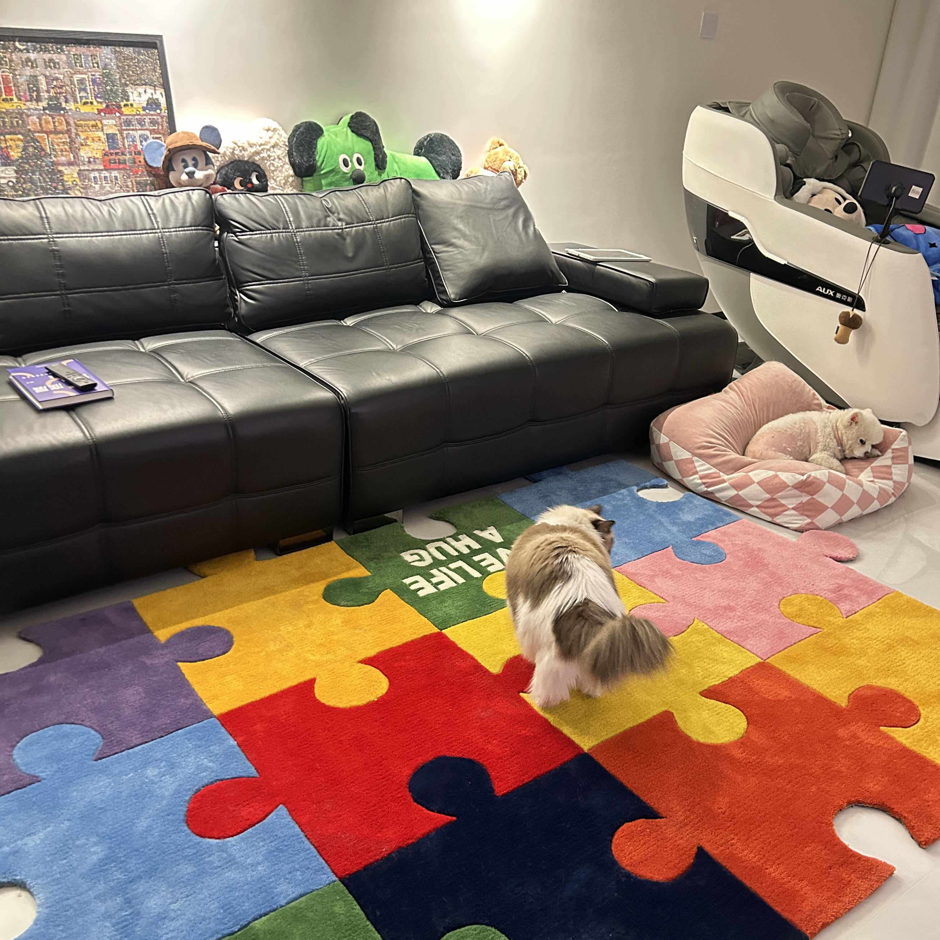 多巴胺拼图地垫入户门脚垫可diy颜色造型地毯创意新家装饰床边毯