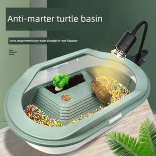 龟缸生态养殖特别慵懒园林家用两栖龟箱龟盆带太阳露台攀爬平台