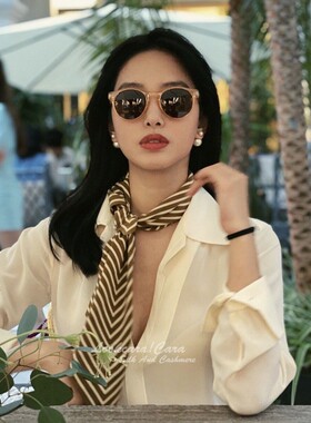 杨采钰北欧风格轻奢双绉小丝巾